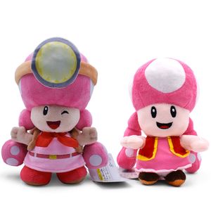 جميلة بينك الفطر الفتاة الفتاة الفخمة لعبة أنيمي Girls Girls Miner Adventure Mushroom Sisters Plushie Doll Hight Age 4 6