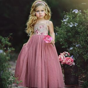 Zestawy odzieży 1-7y Dziewczyny Dziewczyny Floral Tutu Maxi Sukienka 2023 Summer Kids Ubrania dziecięce bez rękawów