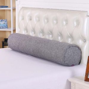 Kudde multifunktionell ren färg bomullslinne cylindrisk sovande midja avtagbar tvättbar dekorativa kuddar för sängen