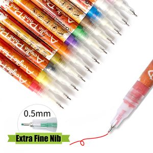 Nagellack MyBormula 12 Färger Art Ritning Pen 0507mm Akryl Målningsfoder DIY Graffiti Design Beauty Tool 230802