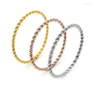 Cluster Rings 2023 Trendy Knuckle Rope String Stainless Steel Wedding Band For Women Girls Stacking Jewelry Gift