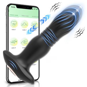 Vibratori Butt Plug Uomo Donna Spinta Massaggiatore prostatico Controllo APP Telescopico Vibratore anale Gay Vibrante Plug anale Stimolatore prostatico 230801