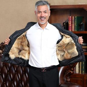 Men's Vests 2023 Men Autumn Winter Fashion Middle-aged Wool Vest Pockets Thick Warm Waistcoat Male Fleece Sleeveless Jackets D382