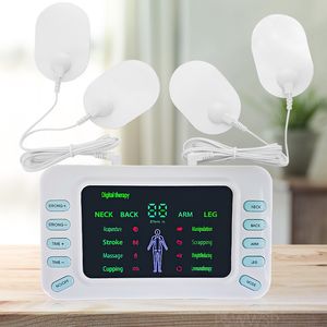 Other Massage Items 8 Mode Electric Tens Muscle Stimulator Ems Acupuncture Body Back Massager Digital Therapy Herald Tool Electrostimulator 230802