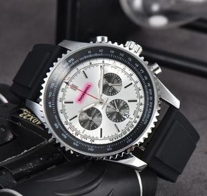 Top quality Men Big Lumious Dial Dwellers Watches 50mm Japan Quartz Movement Chronograph waterproof thick rubber band timing stopwatch watch Christmas gifts