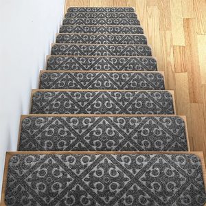 Carpet 15Pcs Self Adhesive Nti Slip Stair Mat Safety Protection Staircase Rug for Kids Quiet Indoor Floor Mats 230801