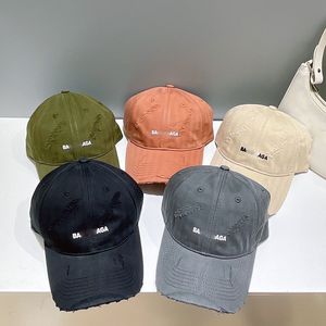 Solid Color Canvas Baseball Cap Ny trendbrev broderi Logotyper breda grim runda bollmössa mode utomhus sport anka tunga mössa