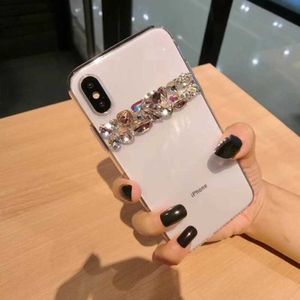 Mobiltelefonfodral Luxury Glitter Bling Crystal Diamond Clear Back Rhinestone Phone Case Cover för iPhone 14 11 12 13 Pro Mini XR XS Max 7 8 6 Plus L230731