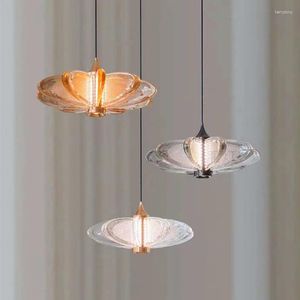 Chandeliers Led2023 Petal Simple Modern Restaurant Chandelier Bar Counter Luminous Body Artistic Creative Personality Lighting Lamps