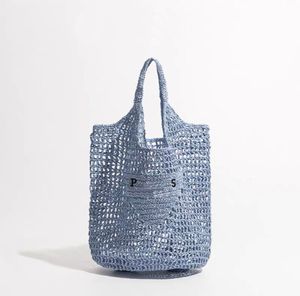 Bolsa de grife Bolsa de ombro Bolsa de praia Bolsa de compras de tecido oco de malha fashion para o verão Bolsa de palha a9