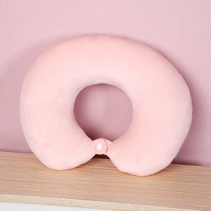 Cushion/Decorative New Cotton Solid Color U-Shaped Soft Neck s Portable Travel Car Air Flight U-shape Spine Slept Bedding