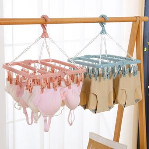 Hangers 1 Pack Of 32 Clips Folding Drying Rack Windproof Socks Underwear Baby Hanger Storage Laundry