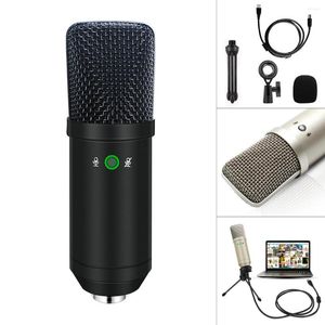Microfones atualizados microfone condensador micmetal usb ao vivo com função de controle de botão e tripé para/cantar bate-papo por voz