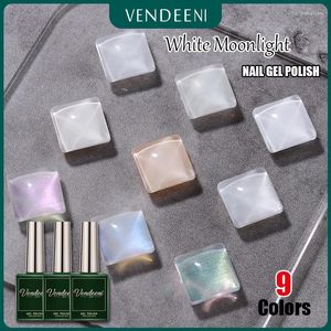 Gel per unghie Vendeeni White Series Polish 9 Color Moonlight Pure Art Varnish UV Shiny Glitter Lacquer 15ml
