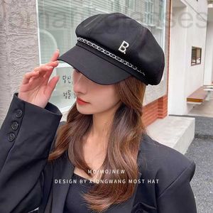 Ball Caps Designer Корейская версия Ins Chain Bilt Letter Soft Edged Beret Kids Spring и осень Skynet Red Универсальный художник Bud Hat Trend Azgc