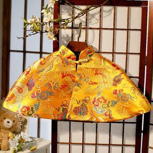 Scarves Women's Vintage Embroidery Yellow Satin Pashmina Female Winter Shawl Cloak R240