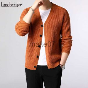 Camisolas Masculinas 2023 Nova Marca de Moda Camisola Masculina Cardigan Grossa Slim Fit Jumpers Malhas Quente Inverno Estilo Coreano Roupas Casuais Masculino J230802