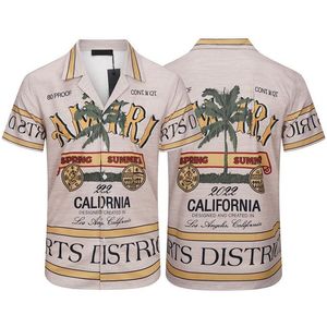 Мужские повседневные рубашки Мужские дизайнерские дизайнеры Casablanc Hawaii Trass Front Printing Print