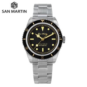 Wristwatches San Martin Luxury Men Watches 38mm Diver Retro 6200 Water Ghost NH35 Automatic Mechanical Sapphire Vintage Watch Waterproof 200m 230802