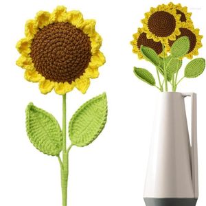 Decorative Flowers Crochet Artificial Sun Flower Decor Sunflower Wall Decorations Home