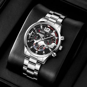 Armbandsur vikabo casual mode klocka för män lyxiga rostfritt handledsklockor man klocka kronograf armbandsur reloj hombre 230802