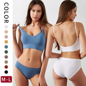 Reggiseno per abbigliamento da yoga Canotta da donna con scollo a V profondo senza anello in acciaio Coppa triangolare a forma di petto piccolo