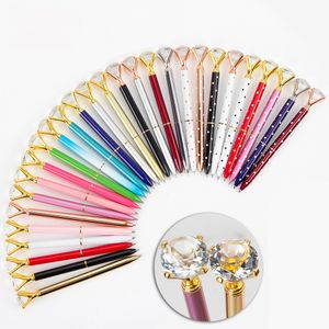 Big Diamond Pens Cute Ballpoint Pens Retractable Metal Crystal Pens for Girls Women Wedding Bridal Shower Decor Gifts School Office Supplies