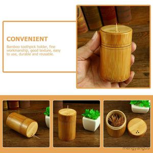 2st Tandpetare Holder Toothpick Storage Container Hushållens smycken Boxar Rustik Dispenser Case R230802