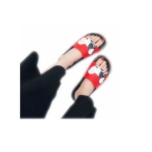 Chinelos Bonito Cão Desenhos Animados Mulheres Slides Moda Couro Pu Sapatos de Praia Salto Baixo Chinelos Descalços Zapatillas Mujer Drop D Series Aleatoriamente