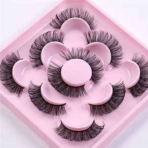 5 par DD Curl Faux Mink Eyelashes False Eyelash Crisscross Eye Lash Extensions mjuk återanvändbar bekväm grymhet gratis