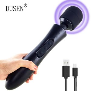 Vibratörler 20 Mod Güçlü Sihirli Değnek Kadınlar için Vücut Masajı G Spot Klitoris Stimülatör USB USB Yetişkin Seks Oyuncakları Kadın 230801