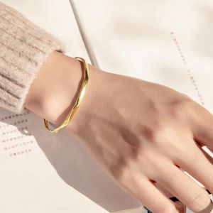 Bangle Silver Gold Color Irregular Bracelet For Women Girl Birthday Gift Liquid Lava Simplicity Classic Jewelry