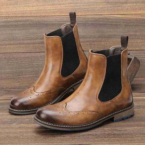 Buty Rozmiar 39 ~ 48 Brogue Chelsea Men Boots Classical American Style Skórzowe buty #AL664 L230802