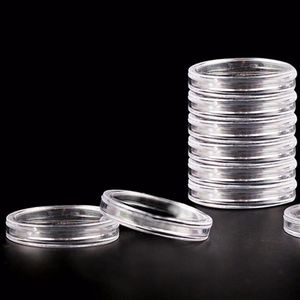 10Pcs Contenitori per scatole di monete in plastica Contenitori per la casa Articoli per l'archiviazione domestica 40mm Portamonete leggero con scatola rotonda trasparente289x