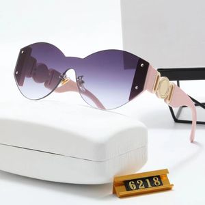 Luxury Designer Brand Retro Overdimensionerade fyrkantiga polariserade solglasögon för kvinnor Män Vintage Shades UV400 Classic Large Shield Rimless Frame Sun Glasses 6218