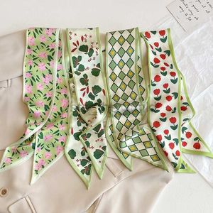 Шарфы 2023 Скинни -шарф для шарфы Женские дизайнерские цветочные припечатки ленты ленты жены запясть