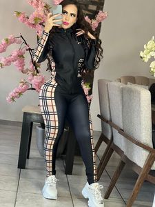 Женские два часа наборы 23SS Женский спортивный костюм Женщина Sweat-Suits Brand Brand Poat Zipper с длинными рукавами.