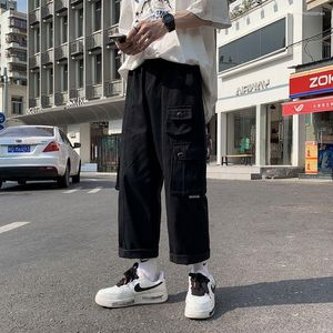 Men's Jeans Overalls Men Goth Fashion Lowrise Denim Retro Junk Oversized Street Clothing Harajuku With Pocket Skinny