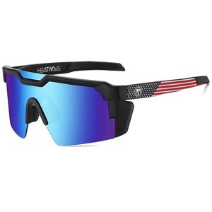 2023 Högkvalitativt lyxigt värmevågmärke Solglasögon Sport Conoined Lens Women Men Sun Glasses UV400