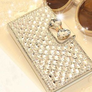 Mobiltelefonfodral Luxury Diamonds Leather Phone Case för Samsung Galaxy S23 S22 Ultra S21 Fe S20 Notera 20 A12 A22 A32 A52 A72 A13 A53 A51 A71 Cover L230731