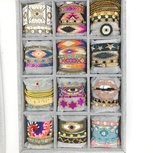 Charm Bracelets BLUESTAR Women Bracelet MIYUKI Turkish Eye Lips Pulseras Mujer Moda Handmade Crystal Bead Joias 230801