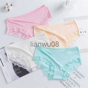 Mutandine 4PCS Intimo ragazza Mutande adolescenti Slip ragazza Pizzo Cotone Mutandine ragazza Mutandine ragazza Biancheria intima per bambini x0802