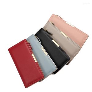 Wallets Long For Women Simple Ladies Slim Wallet Leather Cell Phone Bag Clutch Purse Holder Money Bags