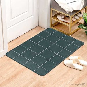 Tapetes Quadrados geométricos Tapete antiderrapante Bem-vindo Tapete estampado Tapetes de banheiro Absorvente de água Tapete de cozinha Tapete para decoração de casa R230802