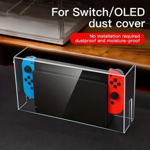 Akrilik şeffaf oyun konsolu taban koruyucu kasa, Nintendo Switch/Switch OLED için Toz Kapağı