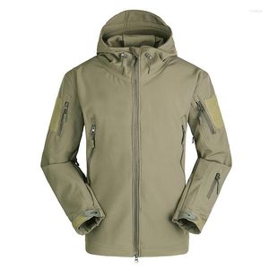 Trench da uomo Giacca in pile caldo Softshell tattico Impermeabile Militare Outdoor Escursionismo Capispalla Giacca a vento