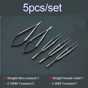 Makeup Tools 4PCSSet Ophthalmic Micro Instruments 125cm SCISSORSNEEDLE HOLDERS pincettezers rostfritt stålverktyg 230801