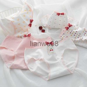 Calcinha nova cueca listrada 5pclot algodão linda estampa cueca jovem calcinha adolescente estudantes rosa M L XL x0802