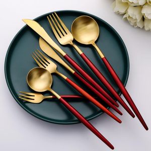 Dinnerware Sets Wedding Gift Set Gold-plated Stainless Steel Fork Knife Spoon Tableware Grade