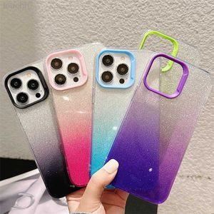 Cell Phone Cases Luxury Gradient Glitter Transparent Phone Case For iPhone 14 Pro Max 13 12 11 Fashion Candy Color Soft Shockproof Bumper Cover L230731